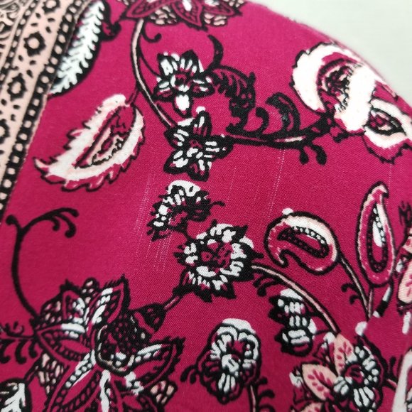 Torrid top 00/0 Border Print Cropped Kimono open front cardigan floral paisley - Picture 8 of 15